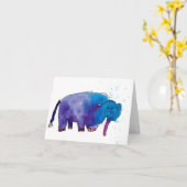 Carte Éléphant bleu • Gracie Glaser, âge 6 (Fleur jaune)