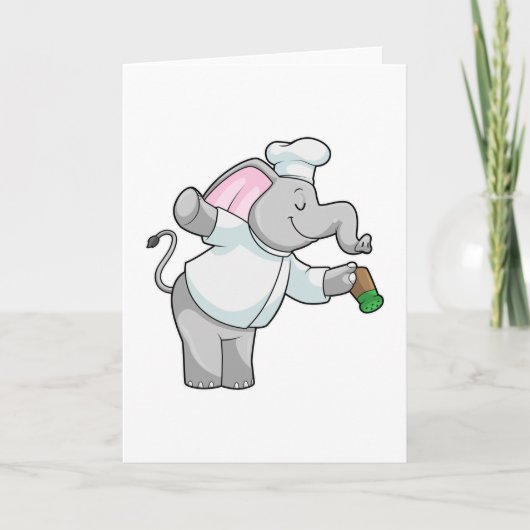 Carte Éléphant chef avec salière (Devant)