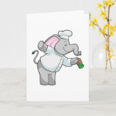Carte Éléphant chef avec salière (Fleur jaune)