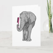 Carte Éléphant coiffeur avec peigne (Devant)