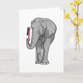 Carte Éléphant coiffeur avec peigne (Fleur jaune)