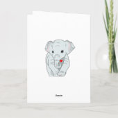 Carte Éléphant d'anniversaire sur sarcelle (Dos)
