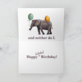 Carte Éléphant d'anniversaire tardif  (Intérieur)