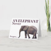Carte Éléphant d'anniversaire tardif  (Devant)