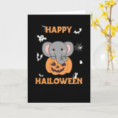 Carte Éléphant Dans Une Citrouille Éléphant Mignon Joyeu (Fleur jaune)