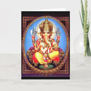 Carte Éléphant d'Asie de Ganesha (गणेश)