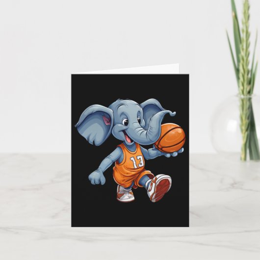 Carte Éléphant de basketball (Devant)