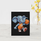 Carte Éléphant de basketball (Fleur jaune)