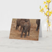 Carte Éléphant de bébé (Fleur jaune)