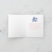 Carte Éléphant de bébé rose avec colombe et baptême de c (Intérieur)