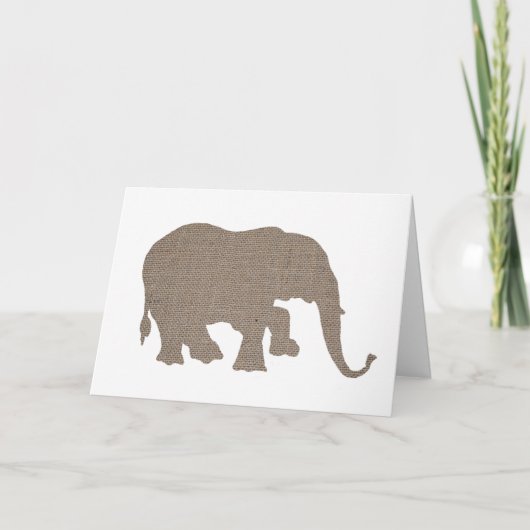 Carte Éléphant de Burlap (Devant)