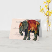 Carte Eléphant de cirque vintage (Fleur jaune)