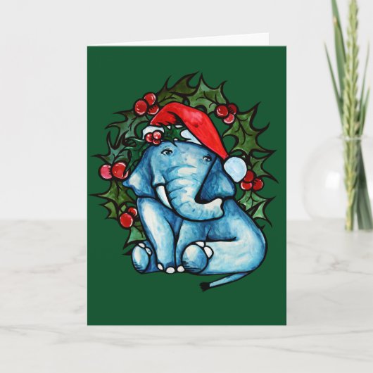 Carte Éléphant de Noël (Devant)