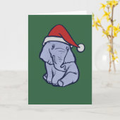 Carte Éléphant de Noël (Fleur jaune)