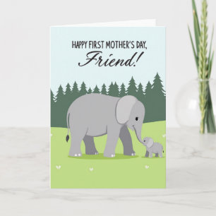 Carte Éléphant de Prairie Feuillue