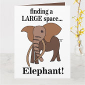 Carte Éléphant drôle (Fleur jaune)