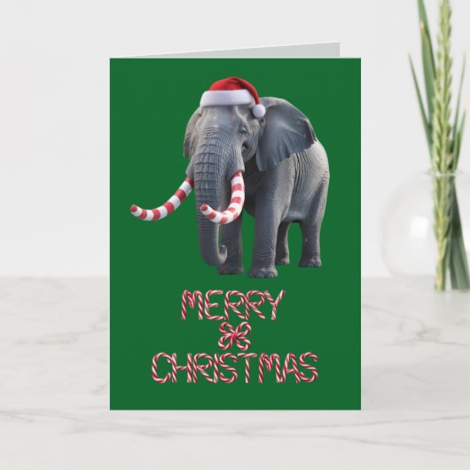 Carte Éléphant drôle Noël Vacances (Devant)