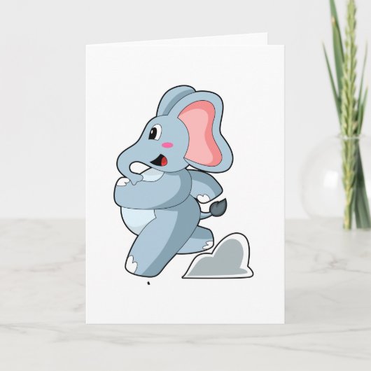 Carte Éléphant en coureur (Devant)