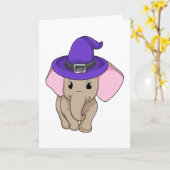 Carte Éléphant en magicien (Fleur jaune)