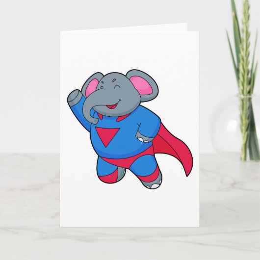 Carte Éléphant en super-héros (Devant)