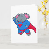 Carte Éléphant en super-héros (Fleur jaune)