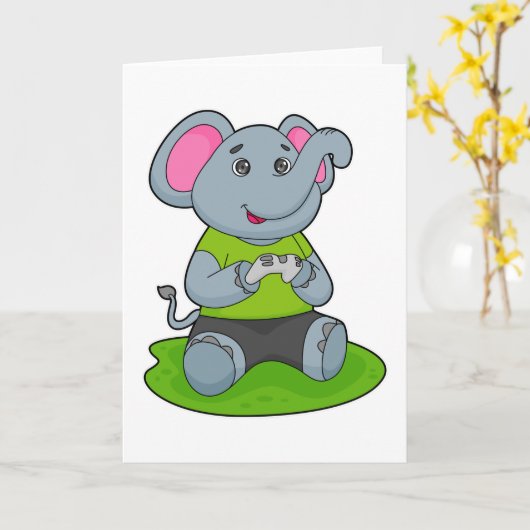 Carte Éléphant en tant que joueur (Fleur jaune)