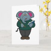 Carte Éléphant enseignant avec livre et pointeur (Fleur jaune)