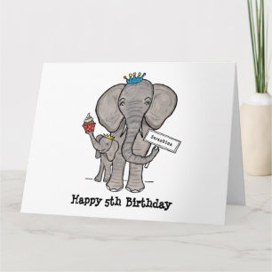 Carte Eléphant et bébé personnalisés