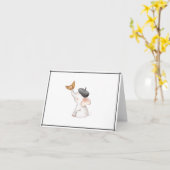 Carte Eléphant Français Baby shower neutre pour les femm (Fleur jaune)