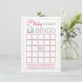 Carte Elephant Hearts Baby shower Bingo (Debout devant)