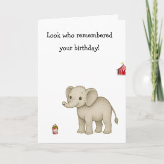 Carte Elephant Memory Birthday Card