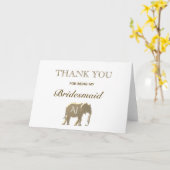 Carte Elephant Merci simple pour être ma servante (Fleur jaune)