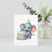 Carte Éléphant Mignon 2ème Anniversaire (Debout devant)