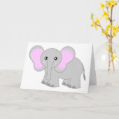 Carte Éléphant mignon de bébé (Fleur jaune)