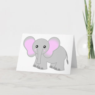Carte Éléphant mignon de bébé