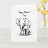 Carte Elephant Mothers Day Sketch Card (Fleur jaune)