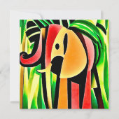 Carte Éléphant multicolore  (Devant)