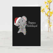 Carte Éléphant Noël Neige Animaux d'hiver Éléphants (Fleur jaune)