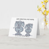 Carte Eléphant N'Oublie Jamais (Fleur jaune)