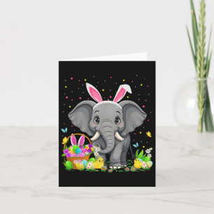 Carte Elephant Pâques chasse oeufs Bunny oreille éléphan
