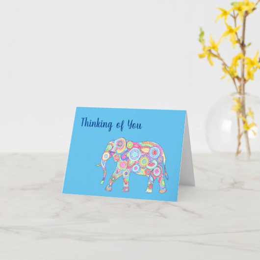 Carte éléphant pour vous (Fleur jaune)