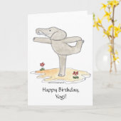 Carte Elephant Pratiquer la pose de la danseuse de Yoga (Fleur jaune)