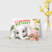 Carte Elephant Safari Birthday (Fleur jaune)