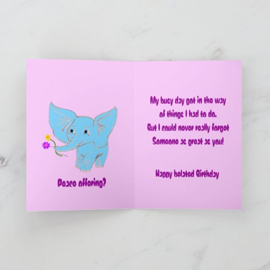 Carte éléphant tardif, (Intérieur)