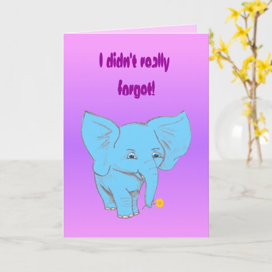 Carte éléphant tardif, (Fleur jaune)