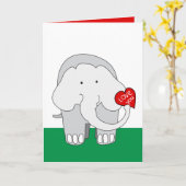 Carte Elephant Valentine (Fleur jaune)
