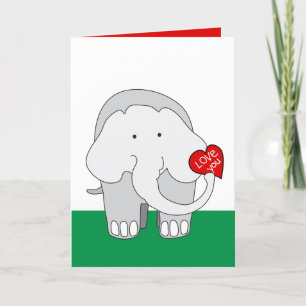 Carte Elephant Valentine