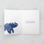 Carte Eléphants à thème indien Mariage personnalisé (Intérieur)