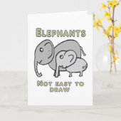 Carte Eléphants amusants (Fleur jaune)