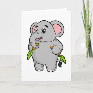 Carte Éléphants avec Carottes